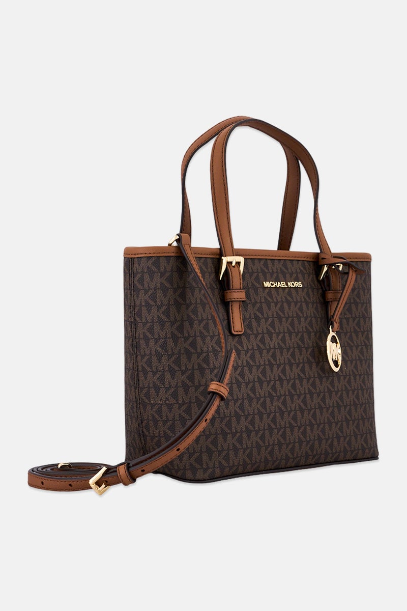 Michael Kors Women Monogram Tote Bag, Brown - Image 4